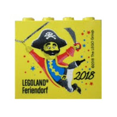 Visuel indicatif Rebrickable de Brique 2 x 4 x 3 avec motif imprimé 'LEGOLAND Feriendorf 2018' (Brick 2 x 4 x 3 with 'LEGOLAND Feriendorf 2018' Print)
