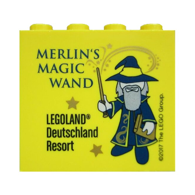 Visuel indicatif Rebrickable de Brique 2 x 4 x 3 avec motif imprimé 'LEGOLAND Deutschland Resort MERLIN'S MAGIC WAND' (Brick 2 x 4 x 3 with 'LEGOLAND Deutschland Resort MERLIN'S MAGIC WAND' Print)