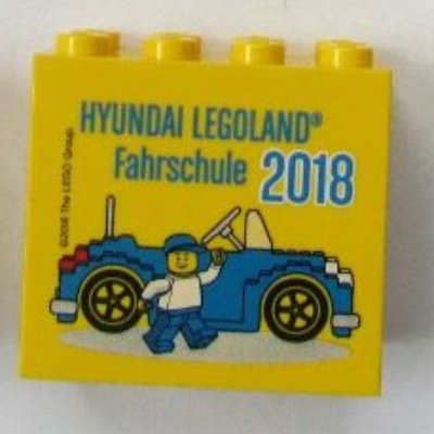 Visuel indicatif Rebrickable de Brique 2 x 4 x 3 avec motif imprimé 'HYUNDAI LEGOLAND Fahrschule 2018' (Brick 2 x 4 x 3 with 'HYUNDAI LEGOLAND Fahrschule 2018' Print)