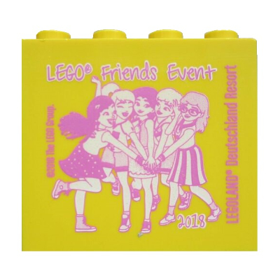 Visuel indicatif Rebrickable de Brique 2 x 4 x 3 avec motif imprimé 'LEGOLAND Deutschland Resort LEGO Friends Event 2018' (Brick 2 x 4 x 3 with 'LEGOLAND Deutschland Resort LEGO Friends Event 2018' Print)