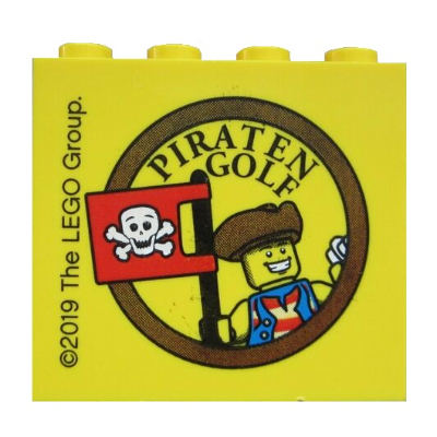 Visuel indicatif Rebrickable de Brique 2 x 4 x 3 avec motif imprimé 'PIRATEN GOLF' (Brick 2 x 4 x 3 with 'PIRATEN GOLF' Print)