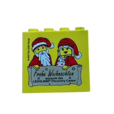 Visuel indicatif Rebrickable de Brique 2 x 4 x 3 avec motif imprimé 'Frohe Weihnachten wünscht das Legoland Discovery Centre' (Brick 2 x 4 x 3 with 'Frohe Weihnachten wünscht das Legoland Discovery Centre' Print)