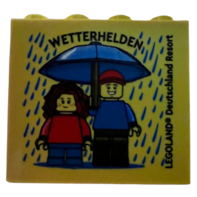 Visuel indicatif Rebrickable de Brique 2 x 4 x 3 avec motif imprimé 'LEGOLAND Deutschland Resort Wetterhelden' (Brick 2 x 4 x 3 with 'LEGOLAND Deutschland Resort Wetterhelden' Print)