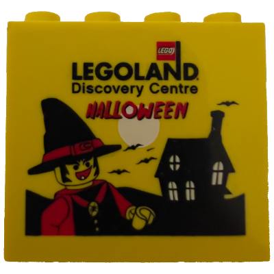 Visuel indicatif Rebrickable de Brique 2 x 4 x 3 avec 'LEGOLAND Discovery Centre HALLOWEEN', motif imprimé sorcière (Brick 2 x 4 x 3 with 'LEGOLAND Discovery Centre HALLOWEEN', Witch Print)