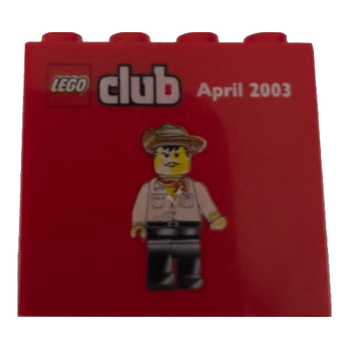 Visuel indicatif Rebrickable de Brique 2 x 4 x 3 avec motif imprimé 'LEGO club April 2003' (Brick 2 x 4 x 3 with 'LEGO club April 2003' Print)