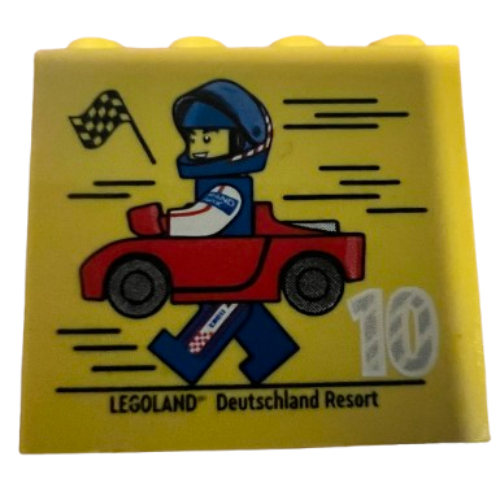 Visuel indicatif Rebrickable de Brique 2 x 4 x 3 avec motif imprimé 'LEGOLAND Deutschland Resort 10 2024' (besuchsmeister argent) (Brick 2 x 4 x 3 with 'LEGOLAND Deutschland Resort 10 2024' (Besuchsmeister Silver) Print)