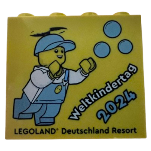 Visuel indicatif Rebrickable de Brique 2 x 4 x 3 avec motif imprimé 'LEGOLAND Deutschland Resort Weltkindertag 2024' (Brick 2 x 4 x 3 with 'LEGOLAND Deutschland Resort Weltkindertag 2024' Print)
