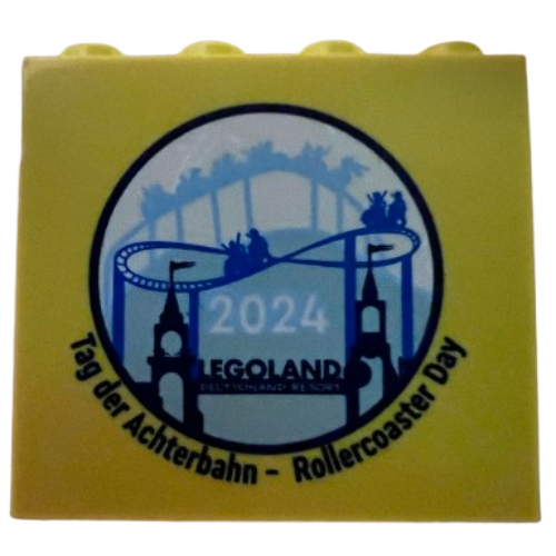 Visuel indicatif Rebrickable de Brique 2 x 4 x 3 avec motif imprimé 'LEGOLAND Deutschland Resort Tag der Achterban Rollercoaster Day 2024' (Brick 2 x 4 x 3 with 'LEGOLAND Deutschland Resort Tag der Achterban Rollercoaster Day 2024' Print)