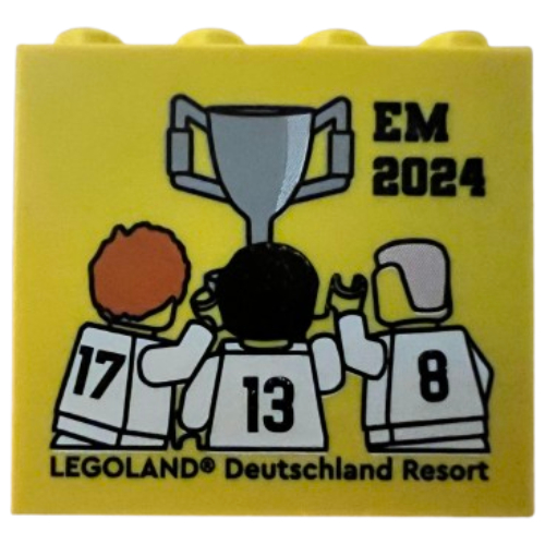 Visuel indicatif Rebrickable de Brique 2 x 4 x 3 avec motif imprimé 'LEGOLAND Deutschland Resort EM 2024' (Brick 2 x 4 x 3 with 'LEGOLAND Deutschland Resort EM 2024' Print)