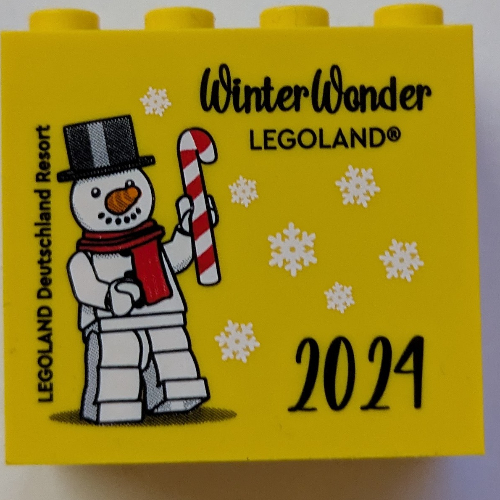 Visuel indicatif Rebrickable de Brique 2 x 4 x 3 avec motif imprimé 'LEGOLAND Deutschland Resort WINTER WONDERLAND 2024' (Brick 2 x 4 x 3 with 'LEGOLAND Deutschland Resort WINTER WONDERLAND 2024' Print)