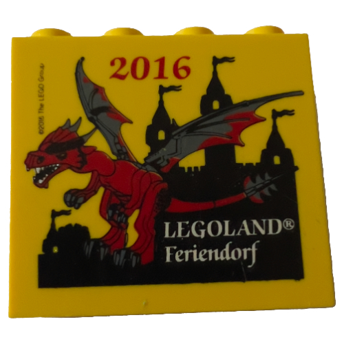 Visuel indicatif Rebrickable de Brique 2 x 4 x 3 avec 'LEGOLAND Feriendorf 2016', Motif imprimé Dragon (Brick 2 x 4 x 3 with 'LEGOLAND Feriendorf 2016', Dragon Print)