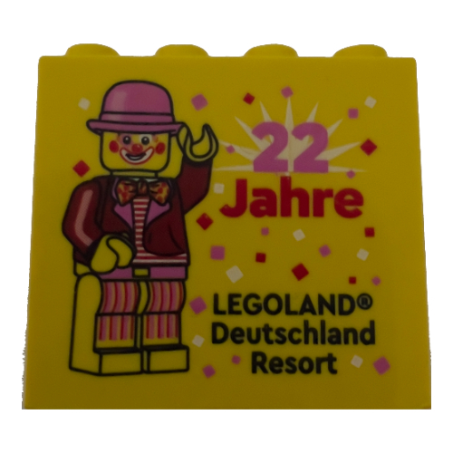 Visuel indicatif Rebrickable de Brique 2 x 4 x 3 avec motif imprimé 'LEGOLAND Deutschland Resort 22 Jahre' (Brick 2 x 4 x 3 with 'LEGOLAND Deutschland Resort 22 Jahre' Print)