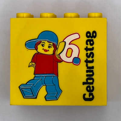 Visuel indicatif Rebrickable de Brique 2 x 4 x 3 avec inscription 'LEGOLAND Deutschland Resort 6. Geburtstag' (Brick 2 x 4 x 3 with 'LEGOLAND Deutschland Resort 6. Geburtstag' Print)