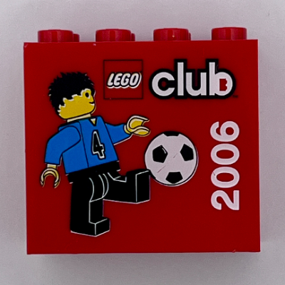 Visuel indicatif Rebrickable de Brique 2 x 4 x 3 avec motif imprimé 'LEGO club 2006' (Brick 2 x 4 x 3 with 'LEGO club 2006' Print)