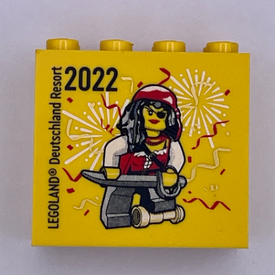 Visuel indicatif Rebrickable de Brique 2 x 4 x 3 avec motif imprimé femme pirate 'LEGOLAND Deutschland Resort 2022' (Brick 2 x 4 x 3 with 'LEGOLAND Deutschland Resort 2022' Pirate Woman Print)