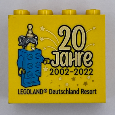 Visuel indicatif Rebrickable de Brique 2 x 4 x 3 avec 'LEGOLAND Deutschland Resort 20 JAHRE 2002 - 2022' Bleu brique (Brick 2 x 4 x 3 with 'LEGOLAND Deutschland Resort 20 JAHRE 2002 - 2022' Blue Brick Figure Print)