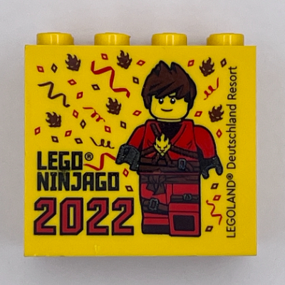 Visuel indicatif Rebrickable de Brique 2 x 4 x 3 avec motif imprimé 'LEGOLAND Deutschland Resort LEGO NINJAGO 2022' (Brick 2 x 4 x 3 with 'LEGOLAND Deutschland Resort LEGO NINJAGO 2022' Print)