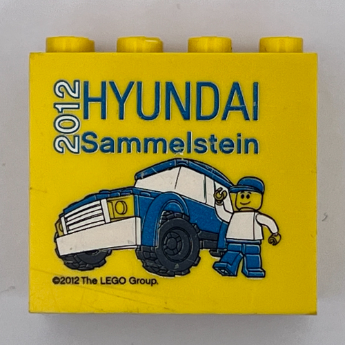 Visuel indicatif Rebrickable de Brique 2 x 4 x 3 avec motif imprimé 'HYUNDAI Sammelstein 2012' (Brick 2 x 4 x 3 with 'HYUNDAI Sammelstein 2012' Print)