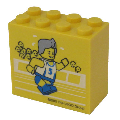 Visuel indicatif Rebrickable de Brique 2 x 4 x 3 avec motif imprimé 'LEGOLAND Windsor Resort' / Athlète olympique #5 (Brick 2 x 4 x 3 with 'LEGOLAND Windsor Resort' / Olympic Athlete #5 Print)