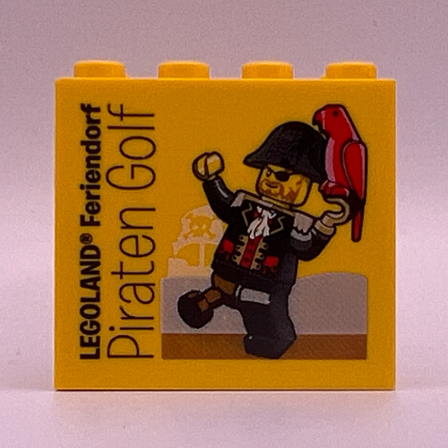 Visuel indicatif Rebrickable de Brique 2 x 4 x 3 avec motif imprimé 'LEGOLAND Feriendorf Piraten Golf' (Brick 2 x 4 x 3 with 'LEGOLAND Feriendorf Piraten Golf' Print)