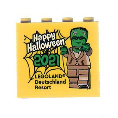 Visuel indicatif Rebrickable de Brique 2 x 4 x 3 avec motif imprimé 'LEGOLAND Deutschland Resort Happy Halloween 2021' (Brick 2 x 4 x 3 with 'LEGOLAND Deutschland Resort Happy Halloween 2021' Print)