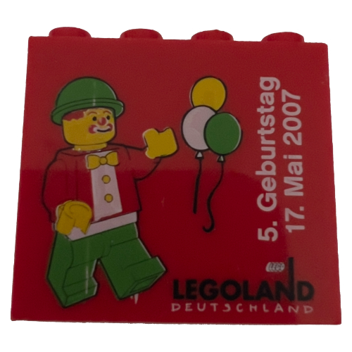 Visuel indicatif Rebrickable de Brique 2 x 4 x 3 avec 'LEGOLAND Deutschland Resort 5. Geburtstag 17. Mai 2007' motif imprimé (Brick 2 x 4 x 3 with 'LEGOLAND Deutschland Resort 5. Geburtstag 17. Mai 2007' Print)