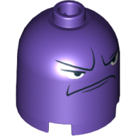 Brique ronde 2 x 2 x 1 2/3 dôme haut, tenon creux bouché avec froncement de sourcils visage et les yeux en colère motif imprimé (Brick Round 2 x 2 x 1 2/3 Dome Top, Blocked Open Stud with Frowning Face and Angry Eyes Print)