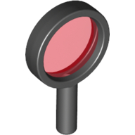Visuel indicatif Rebrickable de Loupe avec cadre mince et poignée creuse avec motif de lentille transparent-rouge (Equipment Magnifying Glass with Thin Frame and Hollow Handle with Trans-Red Lens Pattern)