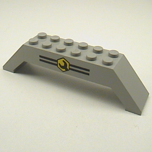 Visuel indicatif Rebrickable de Brique inclinée 45° 10 x 2 x 2 double avec motif imprimé clé (Brick Sloped 45° 10 x 2 x 2 Double with Wrench Print)
