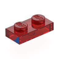Visuel indicatif Rebrickable de Plaque 1 x 2 avec motif imprimé Triangle bleu à droite (Plate 1 x 2 with Blue Triangle Right Print)