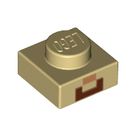 Plaque 1 x 1 avec motif imprimé Nez et Bouche Minecraft Steve (Plate 1 x 1 with Minecraft Steve Nose and Mouth Print)