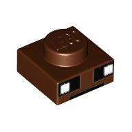 Visuel indicatif Rebrickable de Plaque 1 x 1 avec des carrés/yeux blancs et noirs (Plate 1 x 1 with White and Black Squares/Eyes)