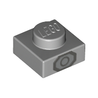 Visuel indicatif Rebrickable de Plaque 1 x 1 avec motif hexagonal gris foncé (Plate 1 x 1 with Dark Grey Hexagon Print)