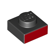 Visuel indicatif Rebrickable de Plaque 1 x 1 avec motif imprimé Carré Rouge (Plate 1 x 1 with Red Square Print)