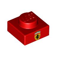 Visuel indicatif Rebrickable de Plaque 1 x 1 avec motif imprimé Ferrari Logo (Plate 1 x 1 with Ferrari Logo Print)