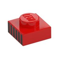 Visuel indicatif Rebrickable de Plaque 1 x 1 avec des rayures noires / Grill motif imprimé (Plate 1 x 1 with Black Stripes / Grill Print)