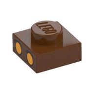 Visuel indicatif Rebrickable de Plaque 1 x 1 avec motif imprimé yeux orange vif (Plate 1 x 1 with Bright Light Orange Eyes Print)