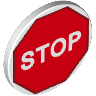 Panneau routier attache-on 2 x 2 rond avec panneau stop motif imprimé (Road Sign Clip-on 2 x 2 Round with Stop Sign Print)