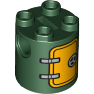 Brique ronde 2 x 2 x 2 corps de robot avec trappe et poignée motif imprimé (Brick Round 2 x 2 x 2 Robot Body with Hatch and Handle Print)