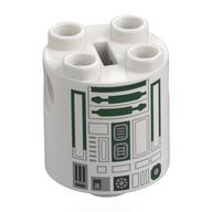 Visuel indicatif Rebrickable de Brique ronde 2 x 2 x 2 corps de robot avec motif imprimé astromécano droïde vert foncé (r4-p44) (Brick Round 2 x 2 x 2 Robot Body with Dark Green Astromech Droid Print (R4-P44))
