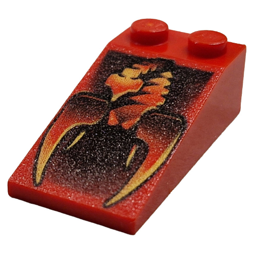 Visuel indicatif Rebrickable de Brique inclinée 18° 4 x 2 avec motif imprimé Scorpion (Brick Sloped 18° 4 x 2 with Scorpion Print)