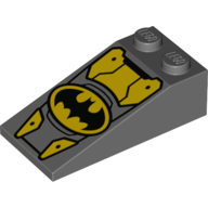 Visuel indicatif Rebrickable de Brique inclinée 18° 4 x 2 avec motif imprimé Batman Logo (Brick Sloped 18° 4 x 2 with Batman Logo Print)