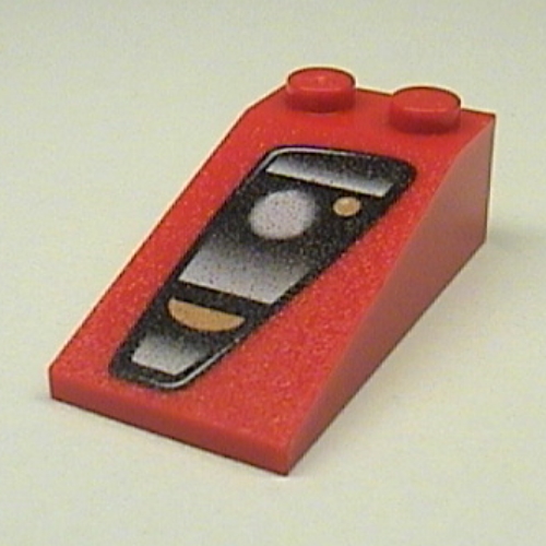 Visuel indicatif Rebrickable de Brique inclinée 18° 4 x 2 avec phare Ferrari Motif imprimé à gauche (Brick Sloped 18° 4 x 2 with Ferrari Headlight Left Print)