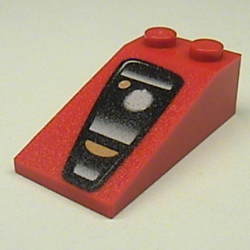 Visuel indicatif Rebrickable de Brique inclinée 18° 4 x 2 avec phare Ferrari Motif imprimé à droite (Brick Sloped 18° 4 x 2 with Ferrari Headlight Right Print)