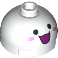 Visuel indicatif Rebrickable de Brique ronde 2 x 2 dessus de dôme avec visage, bouche ouverte, joues motif imprimé (pachimari) (Brick Round 2 x 2 Dome Top with Face, Open Mouth, Cheeks Print (Pachimari))