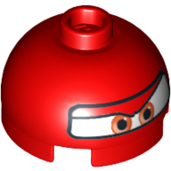 Brique ronde 2 x 2 Dôme avec Yeux et F1 Casque motif imprimé (Francesco) (Brick Round 2 x 2 Dome Top with Eyes and F1 Helmet Print (Francesco))