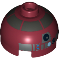 Brique ronde 2 x 2 dessus de dôme avec motif imprimé astromécano droïde argent (r4-p17) (Brick Round 2 x 2 Dome Top with Silver Astromech Droid Print (R4-P17))