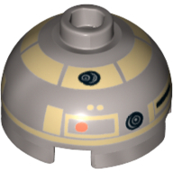 Brique ronde 2 x 2 dôme haut avec bronze astromécano droïde motif imprimé (Brick Round 2 x 2 Dome Top with Tan Astromech Droid Print)