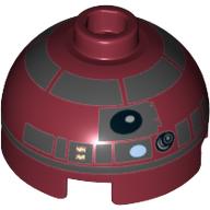 Brique ronde 2 x 2 dessus de dôme avec motif imprimé astromécano droïde argent (r4-p17) (Brick Round 2 x 2 Dome Top with Silver Astromech Droid Print (R4-P17))