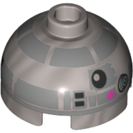 Brique ronde 2 x 2 dessus de dôme avec des carrés noirs astromécano droïde motif imprimé (r2-bhd) (Brick Round 2 x 2 Dome Top with Black Squares Astromech Droid Print (R2-BHD))
